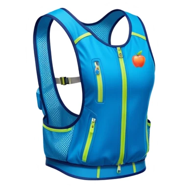 sporty running vest with hydration features and zipper pockets, isolated, apple emoji style sticker