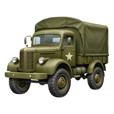 a simplistic rendition of a 1940s military truck sticker