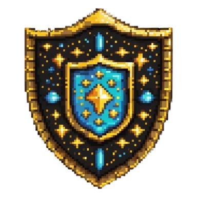 Premium member shield with rare cosmic galaxy pattern and golden border sticker