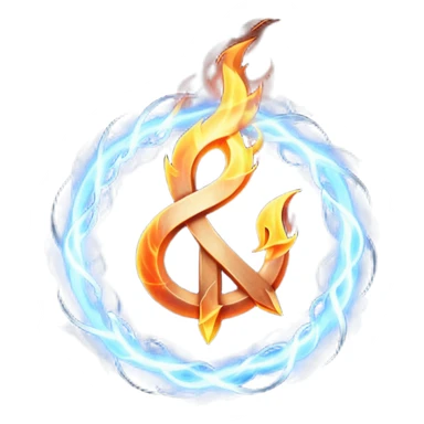  An abstract mystical fire symbol made of intertwining smoke, flame, and lightning, rune-like design, gothic realistic style, soft neutral background, emoji-style icon, clean edges. sticker