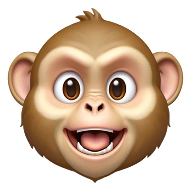 Cinematic Comical Macaque Portrait Emoji, Head tilted dramatically with an exaggeratedly shocked expression, featuring a dynamic, animated face with wide, comically expressive eyes full of humorous disbelief, Simplified yet hilariously expressive features, highly detailed, glowing with a slightly sassy glow, high shine, dramatic yet playful, stylized with an air of quirky primate attitude, soft glowing outline, capturing the essence of a meme-worthy macaque that looks ready to side-eye its way into viral fame! sticker