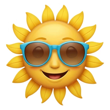bright sun with sunglasses, cheerful summer vibe sticker
