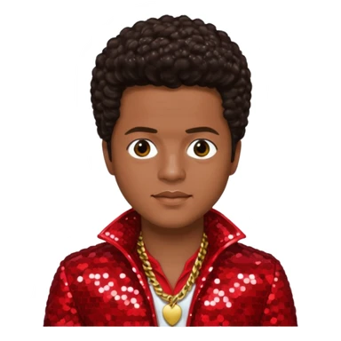 Bruno Mars with Dark Brown Hair, Red Sequin Outfit sticker