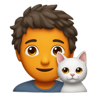 Chico en forma con un gatito naranja sticker
