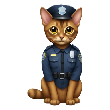 Abyssinian cat in a police suit sticker