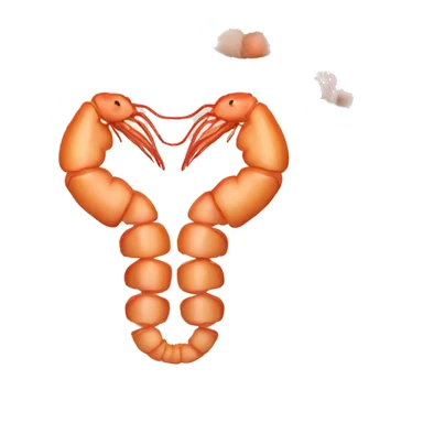 shrimp heart adorned with shrimp garland  sticker