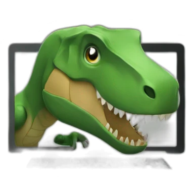 trex coding on laptop sticker