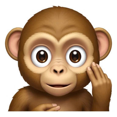 A monke.\nY , pulling the bottom of his eyelid down to make it look bigger with one finger sticker