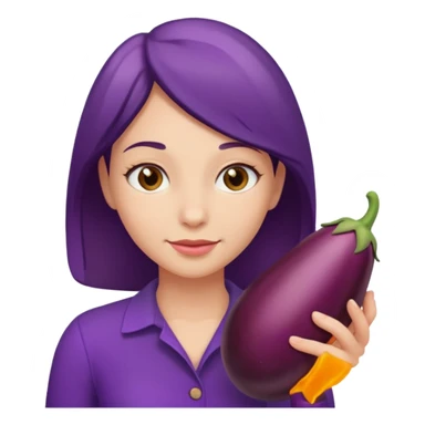 Leane avec une aubergine sticker