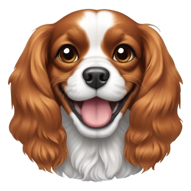 Cavalier King Charles Soaniel Blenheim colour with a smile sticker