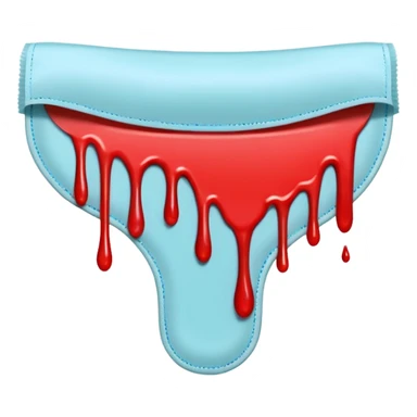 female sanitary pad with blood dripping sticker