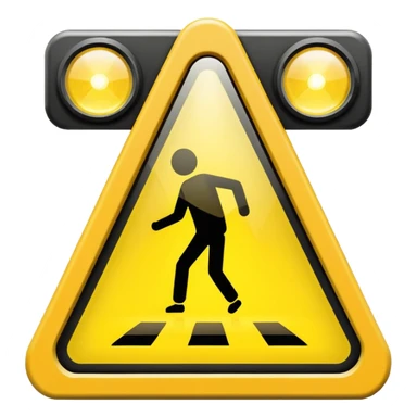 Crosswalk Light icon , Flashing yellow caution. sticker