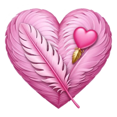 sakura heart with a feather texture sticker