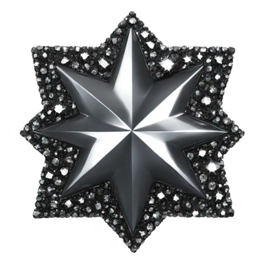 black diamond chrome four-point star diamond sparkle  sticker