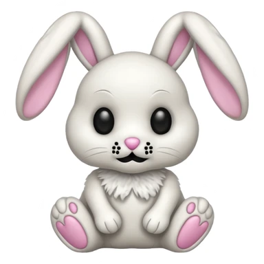 Emoji d'une peluche lapin squelette sticker