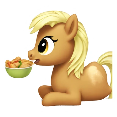 My little pony eating chicken  sticker