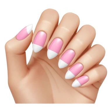 Short almond French tip nails  sticker