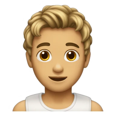 boy with curtain middle part hair sticker