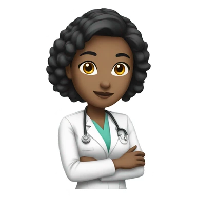 white nurse with black hair sticker