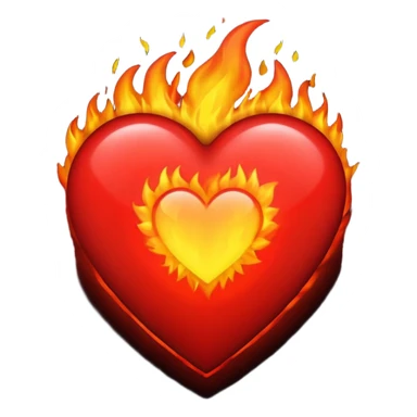 I want the emoji to be the heart on fire but make the heart black sticker