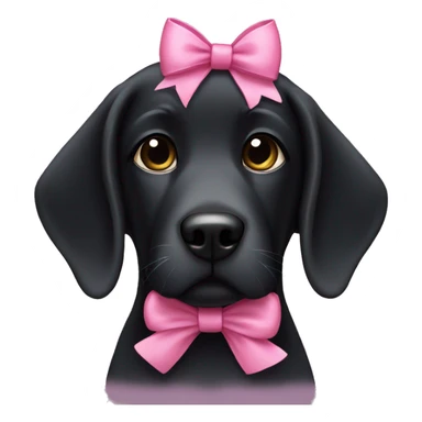 Black Labrador With pink bow  sticker