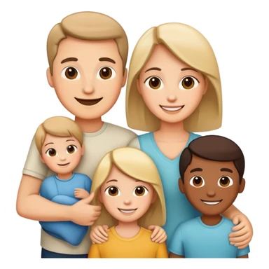happy family with parents and children together sticker