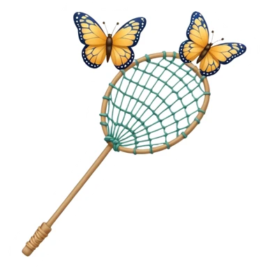 a net on a stick, for catching butterflies sticker