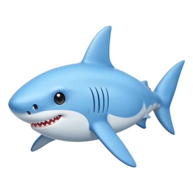 mały słodki shark z piłkom sticker
