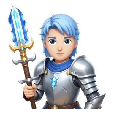 Battle mage: a knight in armor wielding both sword and magic sticker