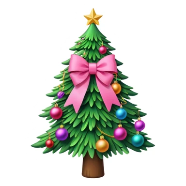 christmas tree with pink bow sticker