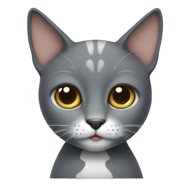 Gray cat with a white spot on his chest  sticker