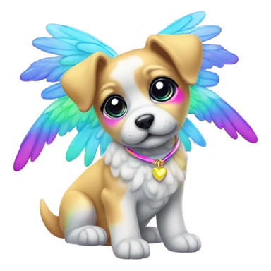 Lisa frank rainbow puppy with angel wings sticker