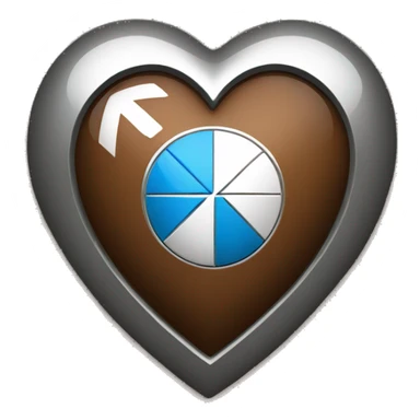 bmw logo in brown heart sticker