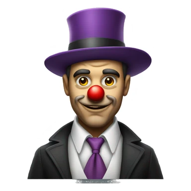 handsome rugged mafia boss dressed as clown sticker