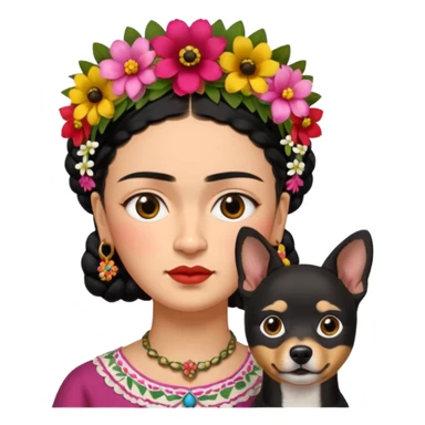 Frida Kahlo with dog sticker