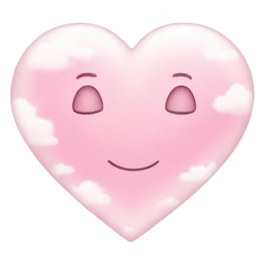 Light pink heart with sparkles and clouds sticker