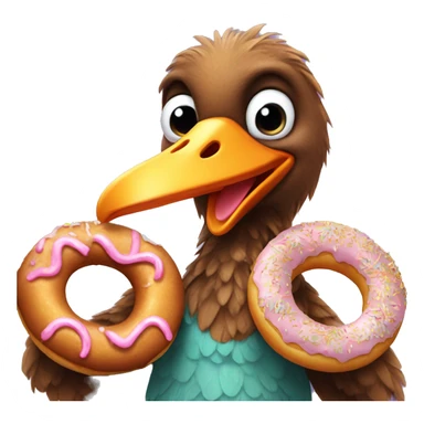 dodo bird hula hooping while eating a donut sticker