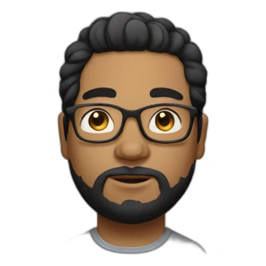 Short man with lots of black hair and beard, fat with glasses in his hair, dressed like a bum. sticker