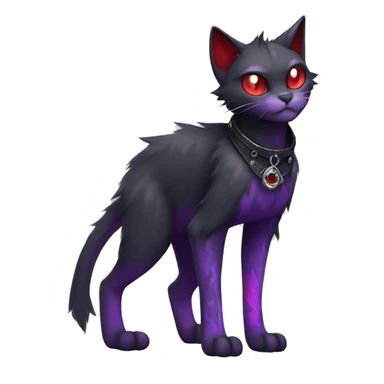 Vampiric dark edgy punk cat fakemon with red purple edgy markings full body  sticker