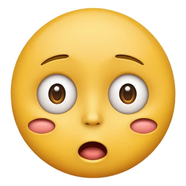 Yellow round face emoji with a wtf face sticker