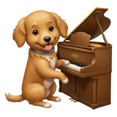 Un chien qui joue du piano sticker