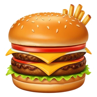 Fries and burger together sticker