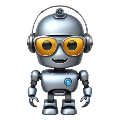 a smiling robot emoji with sunglasses sticker