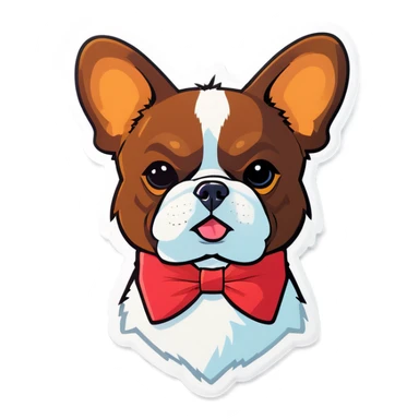 Dig wearing a bow tie sticker