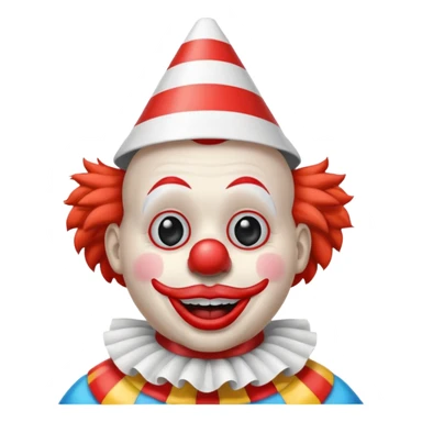 Clown with striped cone hat sticker