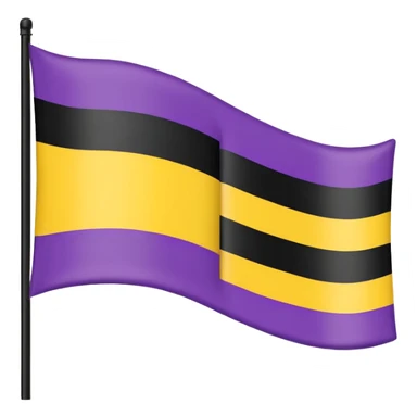 Nonbinary pride flag that goes from the top (black, white ,yellow) to the end (purple) sticker
