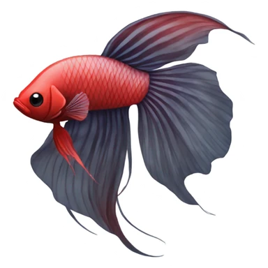 Fully Black with tiny red lines betta fish short fins sticker
