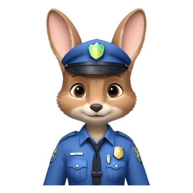 judy hopps with police suit from zootopia, pixar sticker