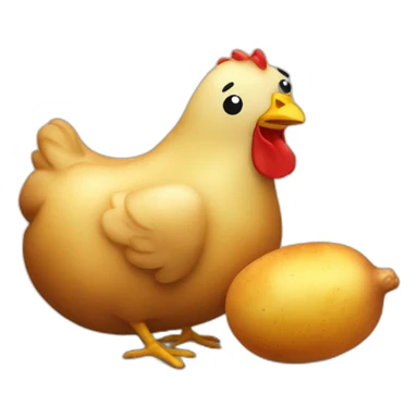 Potato with the chicken sticker