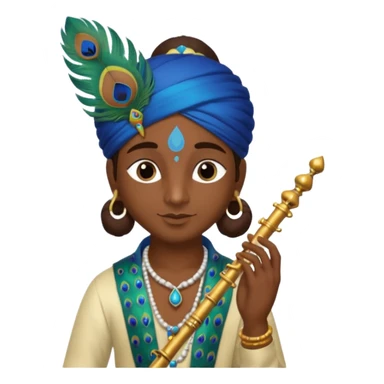 Krishna flute with peacock feather  sticker